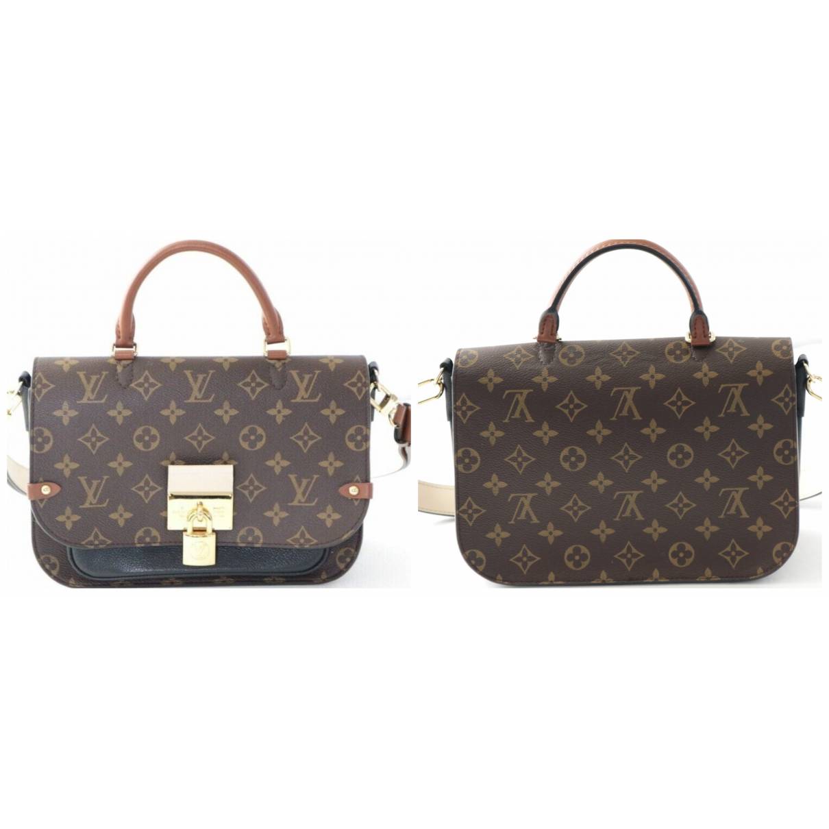 Dauphine cloth handbag Louis Vuitton Brown in Cloth - 27473606