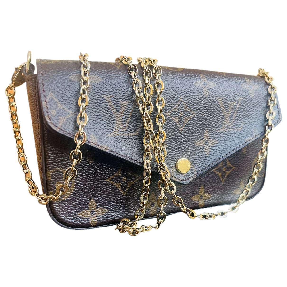 Félicie strap & go cloth crossbody bag Louis Vuitton Brown in
