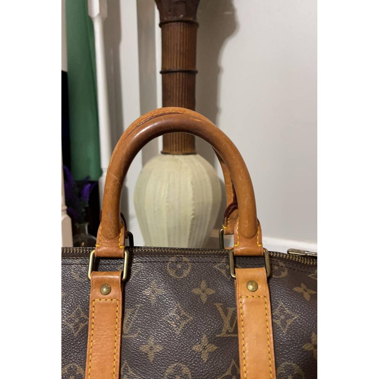 Alizé cloth travel bag Louis Vuitton Brown in Cloth - 24972644