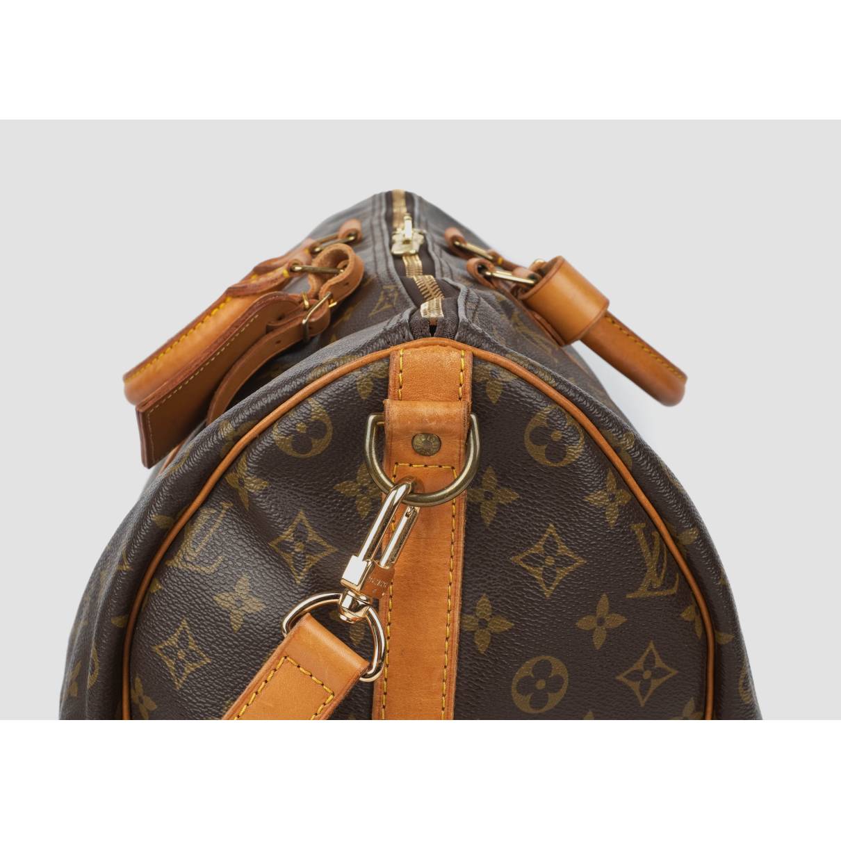 Keepall cloth travel bag Louis Vuitton Brown in Cloth - 34488815