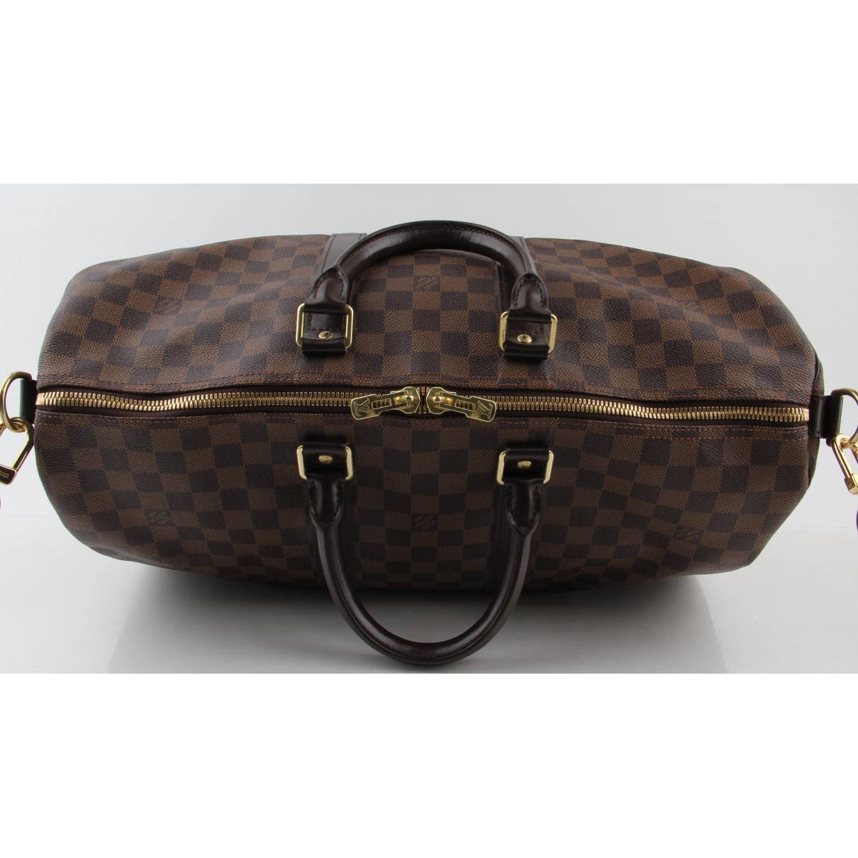Keepall cloth travel bag Louis Vuitton Brown in Cloth - 32385825