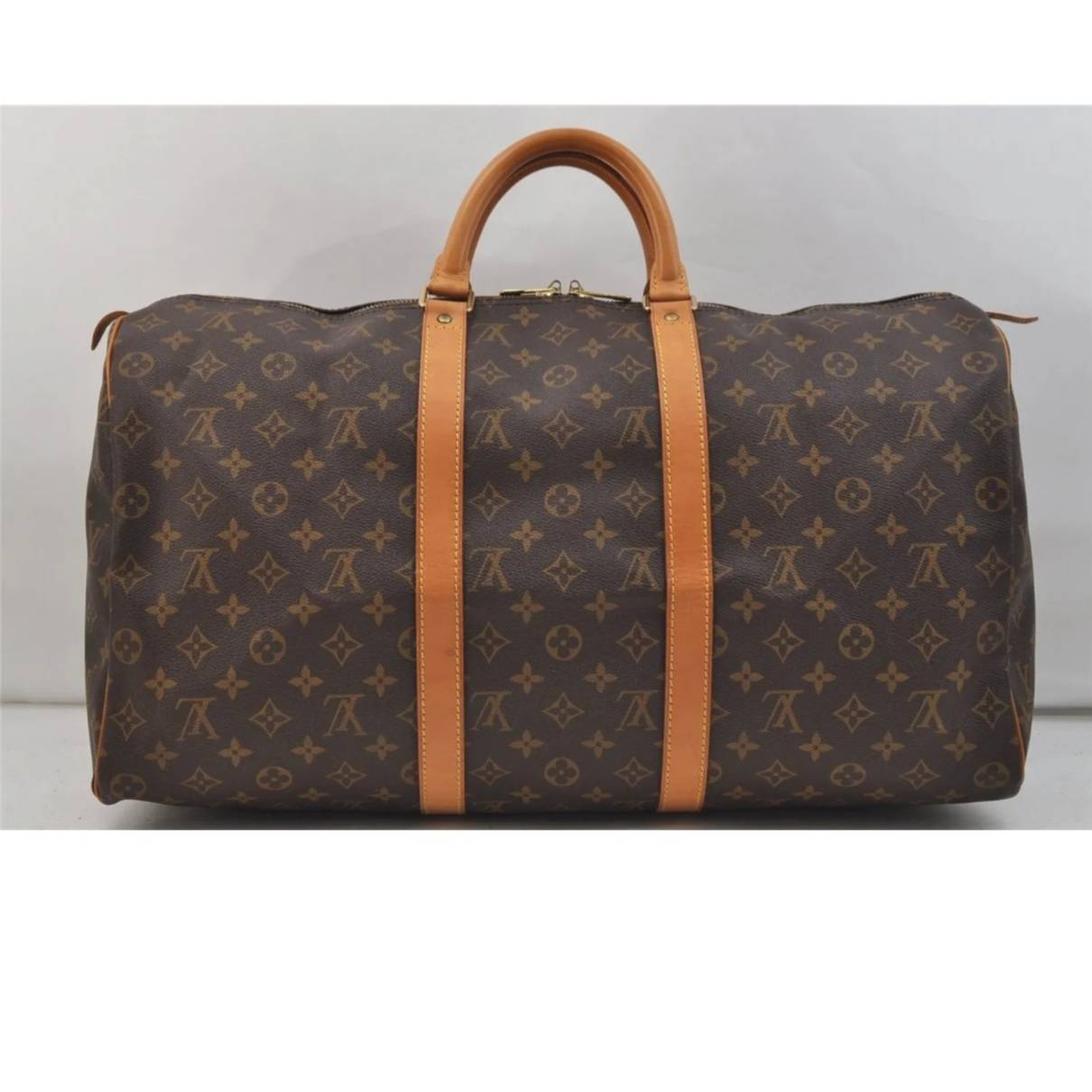 Keepall cloth travel bag Louis Vuitton Brown in Cloth - 34810381