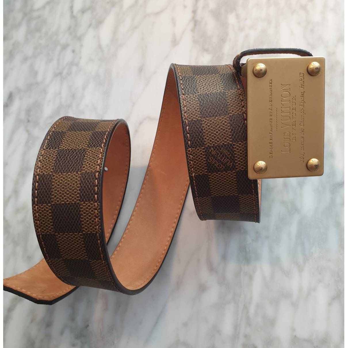 Signature cloth belt Louis Vuitton Brown size 90 cm in Cloth - 29803948