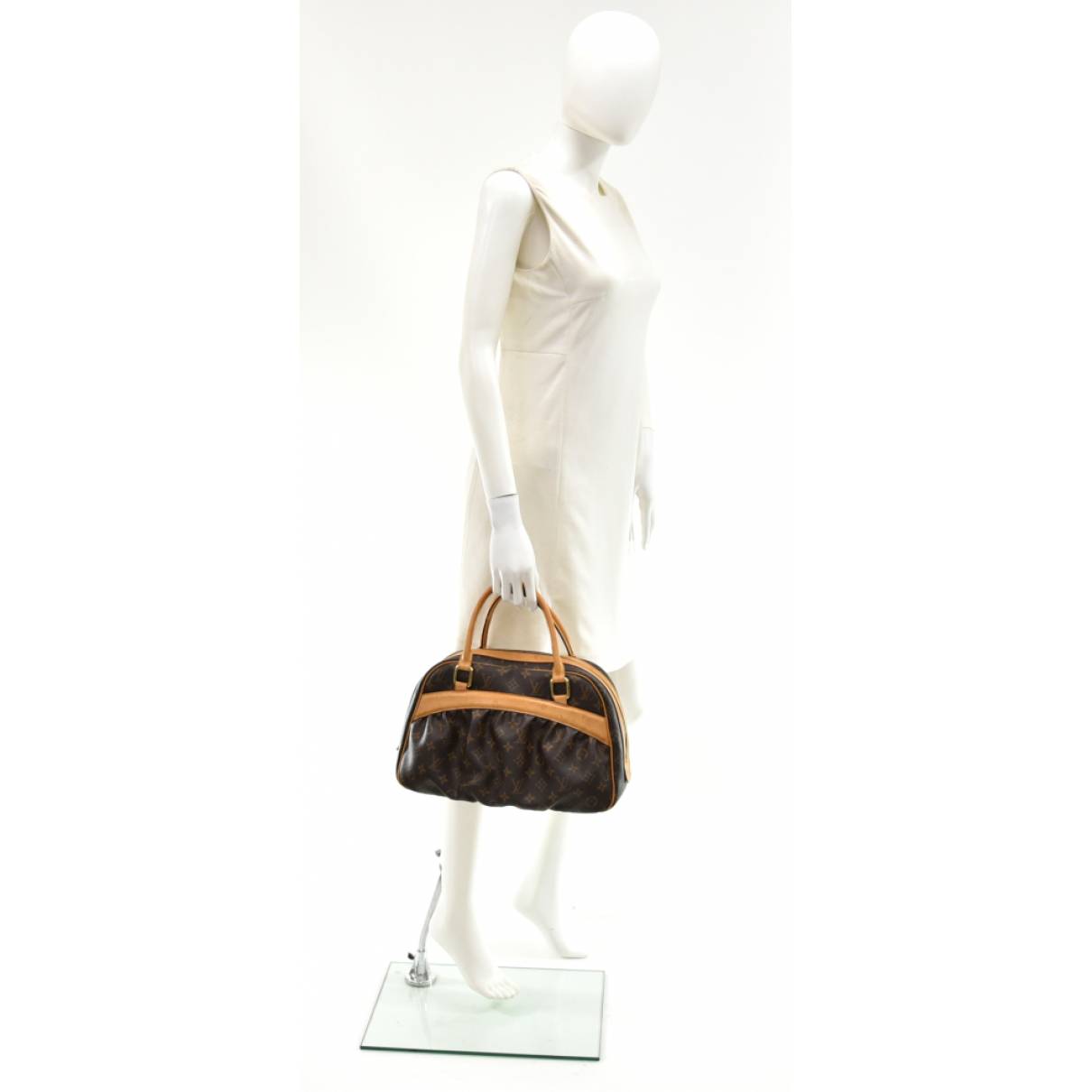 cloth handbag Louis Vuitton Brown in Cloth - 28880229
