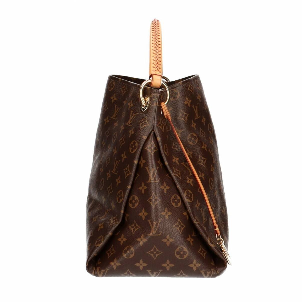 Shopping cloth handbag Louis Vuitton Brown in Cloth - 25093125