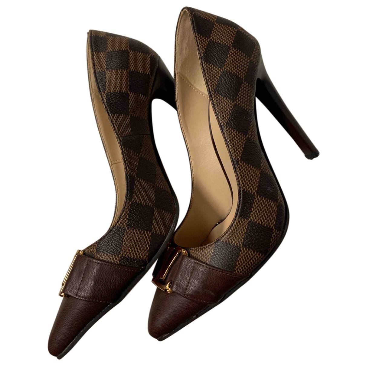 Cloth heels Louis Vuitton Brown size 10 US in Cloth - 26164847