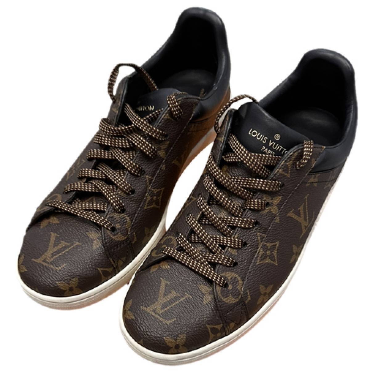 Luxembourg cloth low trainers Louis Vuitton Brown size 39 EU in