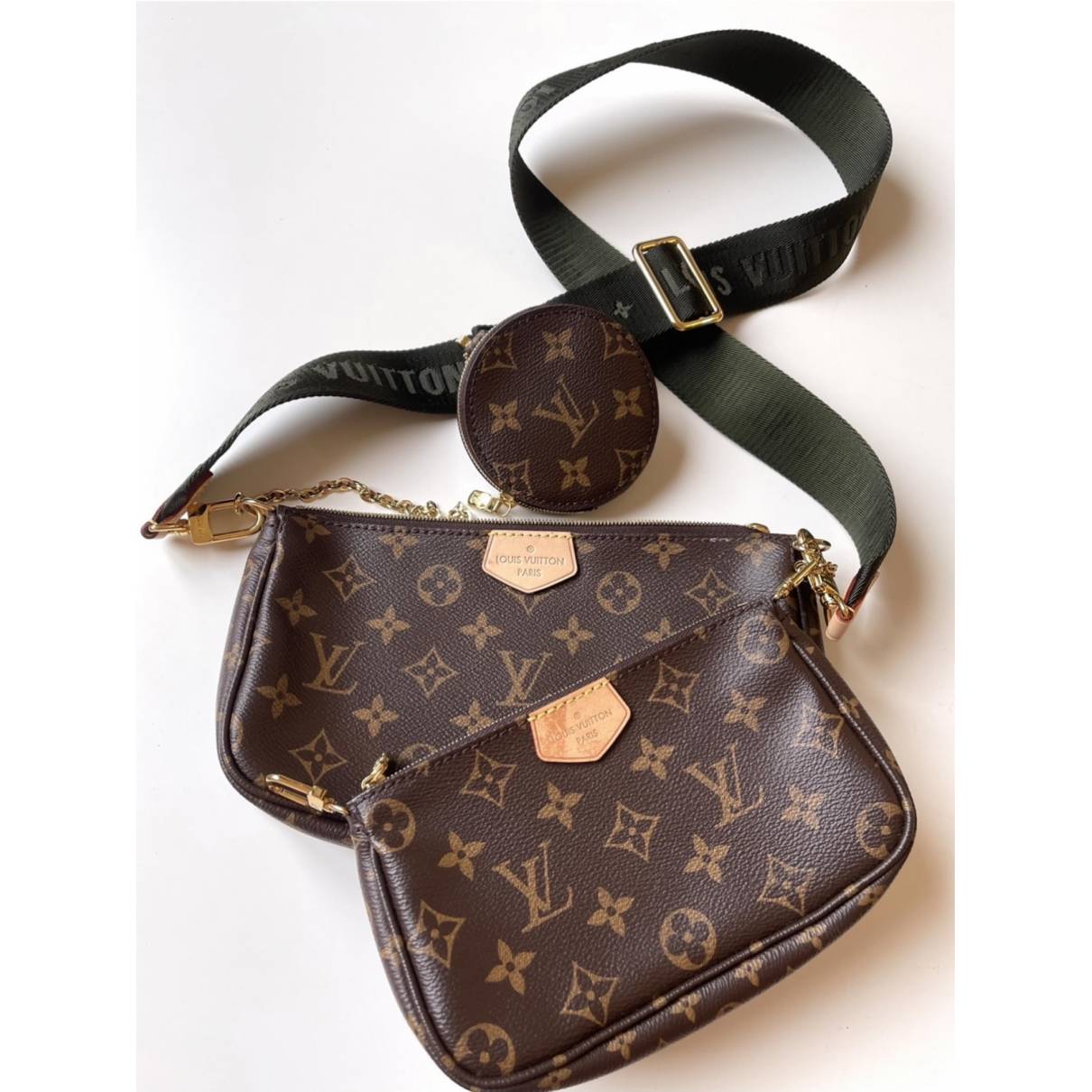 Multi pochette accessoires cloth crossbody bag Louis Vuitton Brown in Cloth  - 12046227