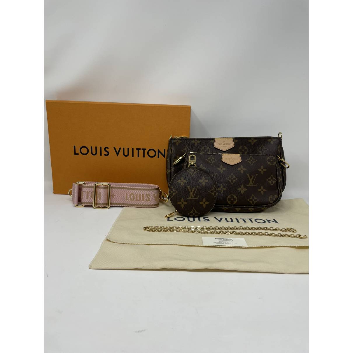 LV Multi Pochette Accessoires Monogram 3in1 Crossbody Bag, Luxury