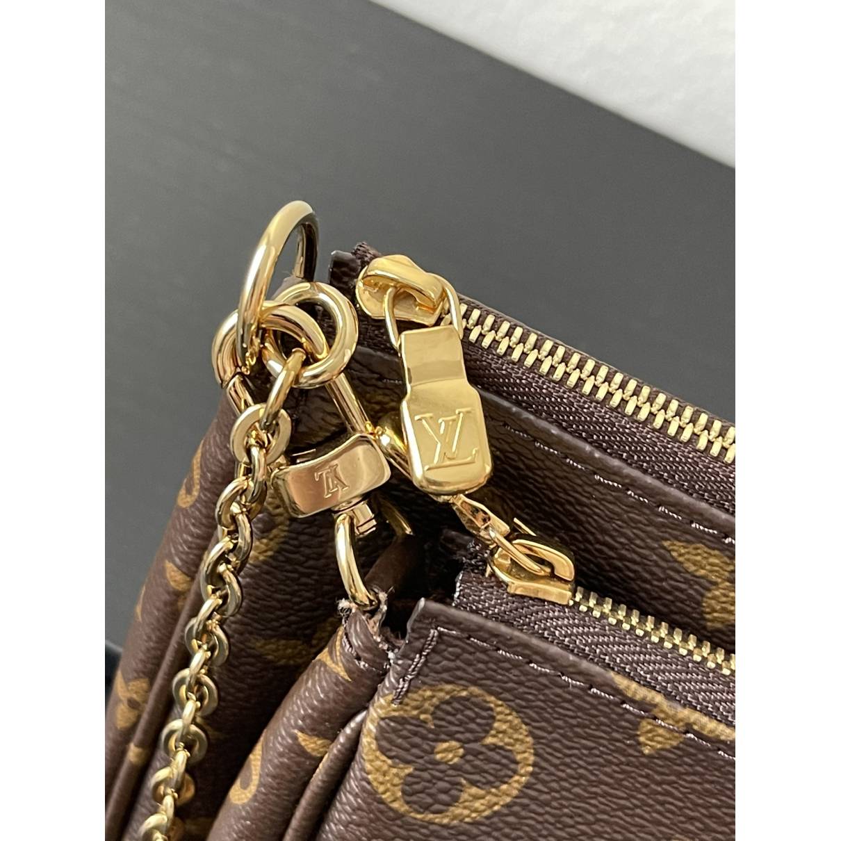 Multi pochette accessoires cloth crossbody bag Louis Vuitton Brown in Cloth  - 32230398