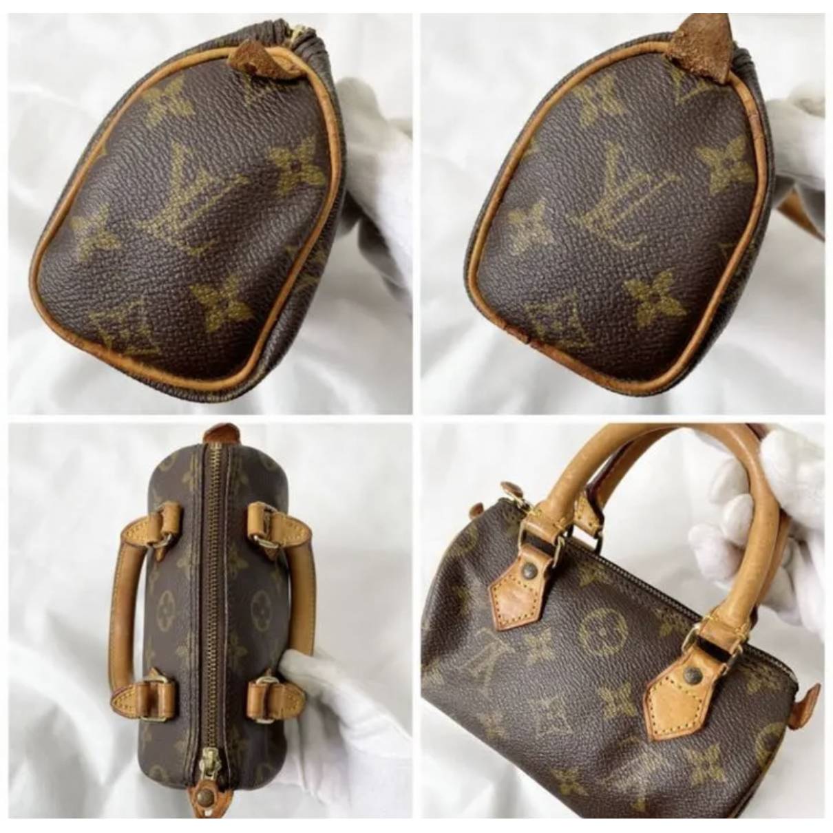 Nano speedy / mini hl leather handbag Louis Vuitton Brown in Leather -  34314135