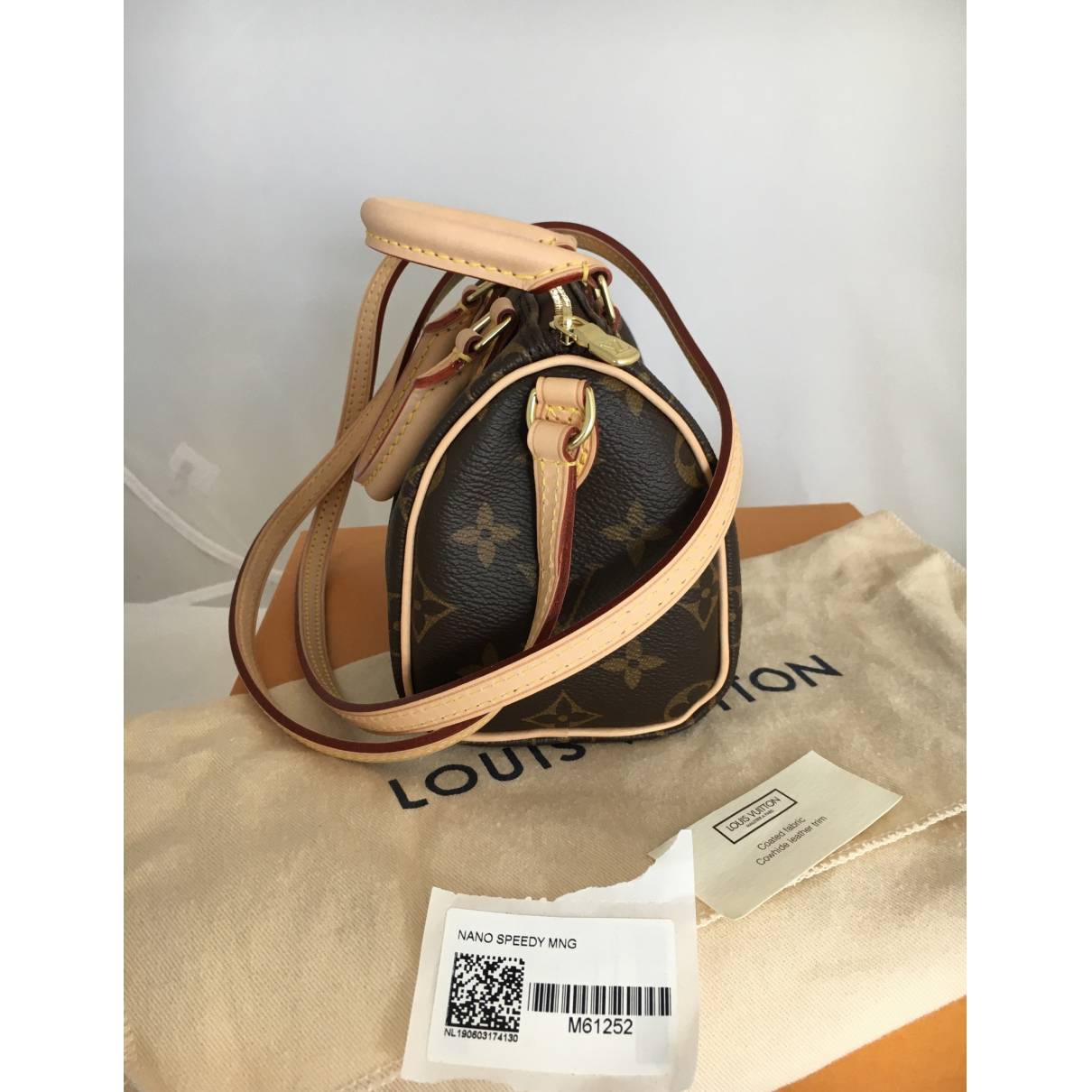 Nano speedy / mini hl cloth handbag Louis Vuitton Brown in Cloth - 25778725