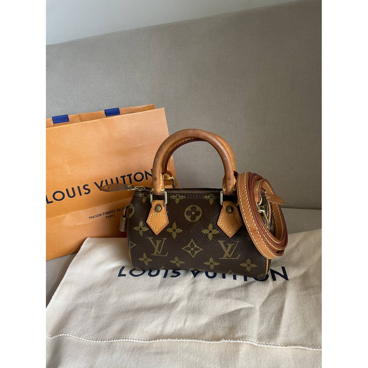 Nano speedy / mini hl cloth crossbody bag Louis Vuitton Brown in Cloth -  31821813
