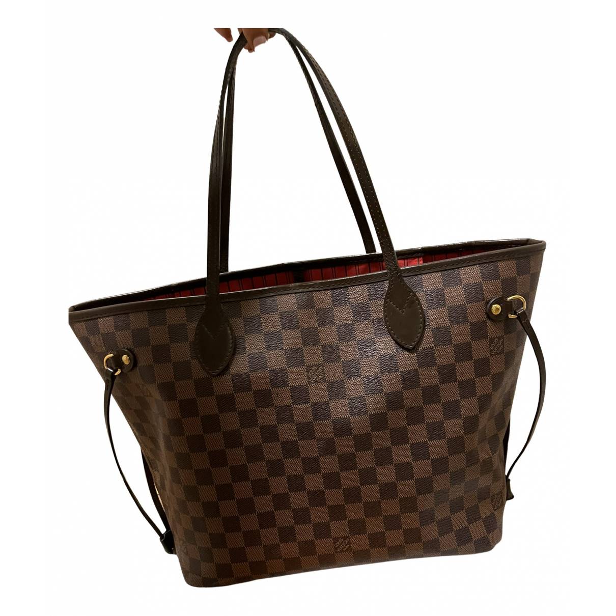 Neverfull leather tote Louis Vuitton Brown in Leather - 36086629
