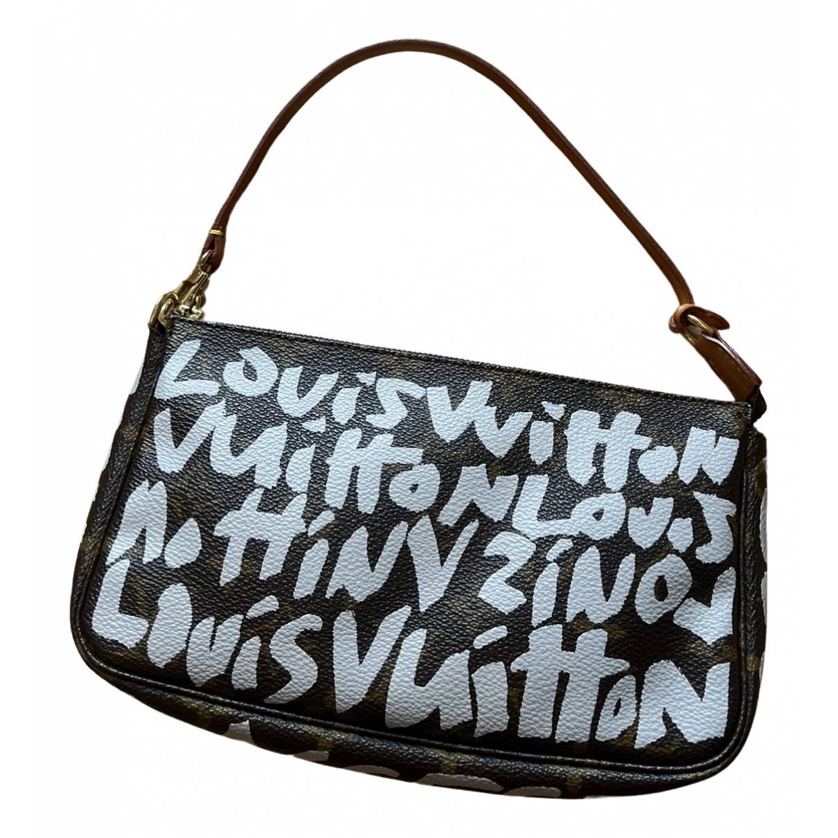 Pochette accessoire cloth handbag Louis Vuitton Brown in Cloth - 31953442