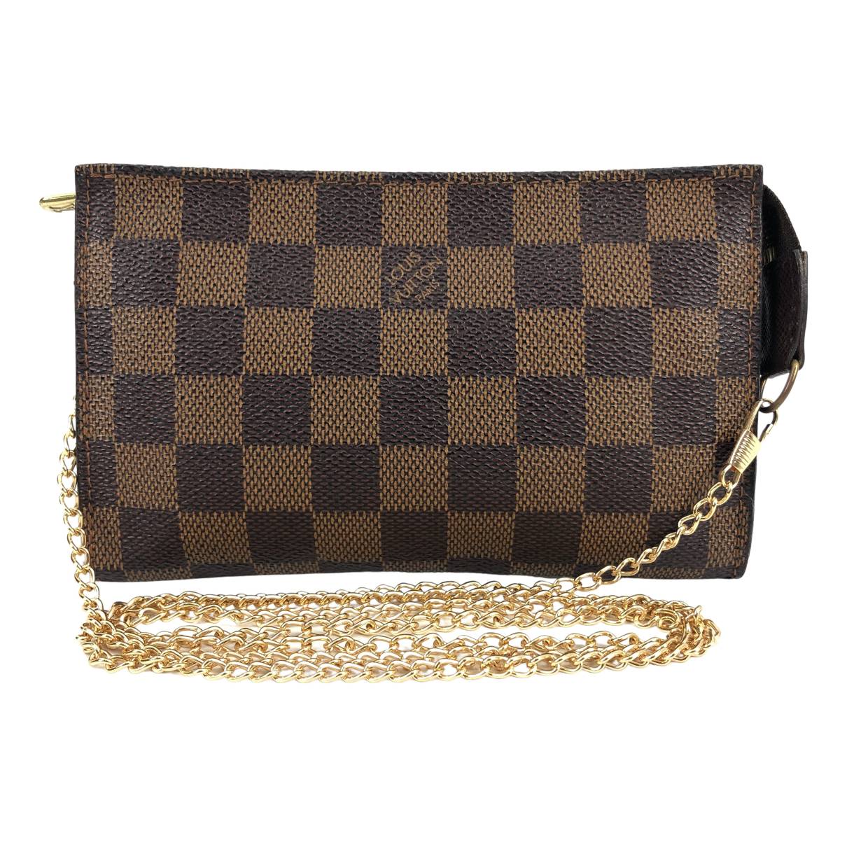 Pochette accessoire cloth handbag Louis Vuitton Brown in Cloth - 34592387