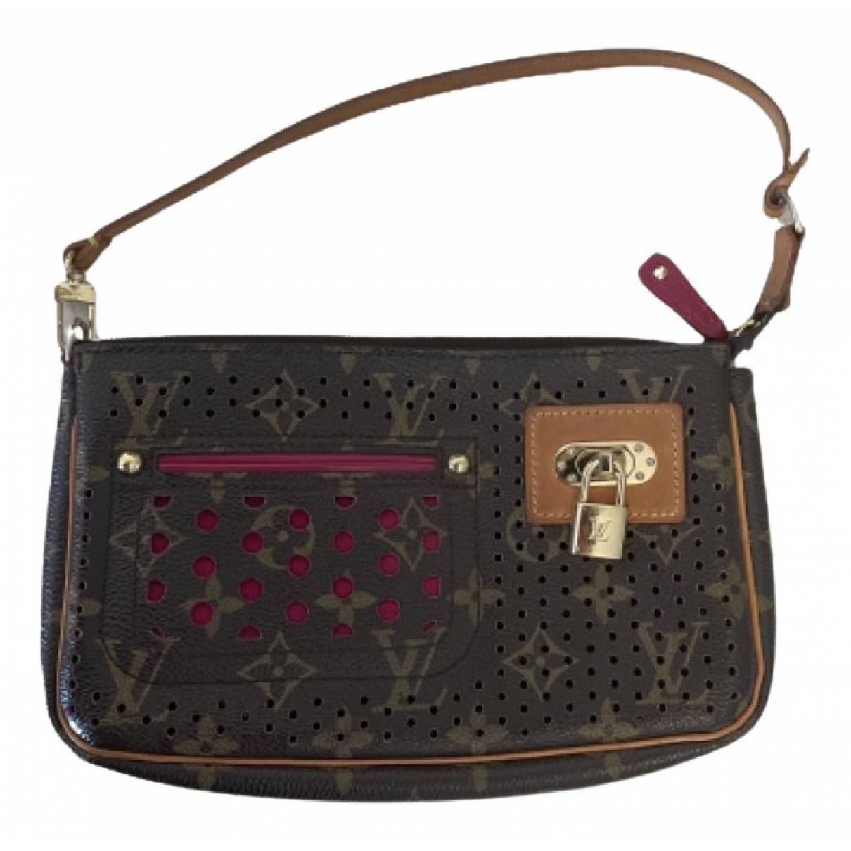 Pochette accessoire cloth handbag Louis Vuitton Brown in Cloth - 36070163