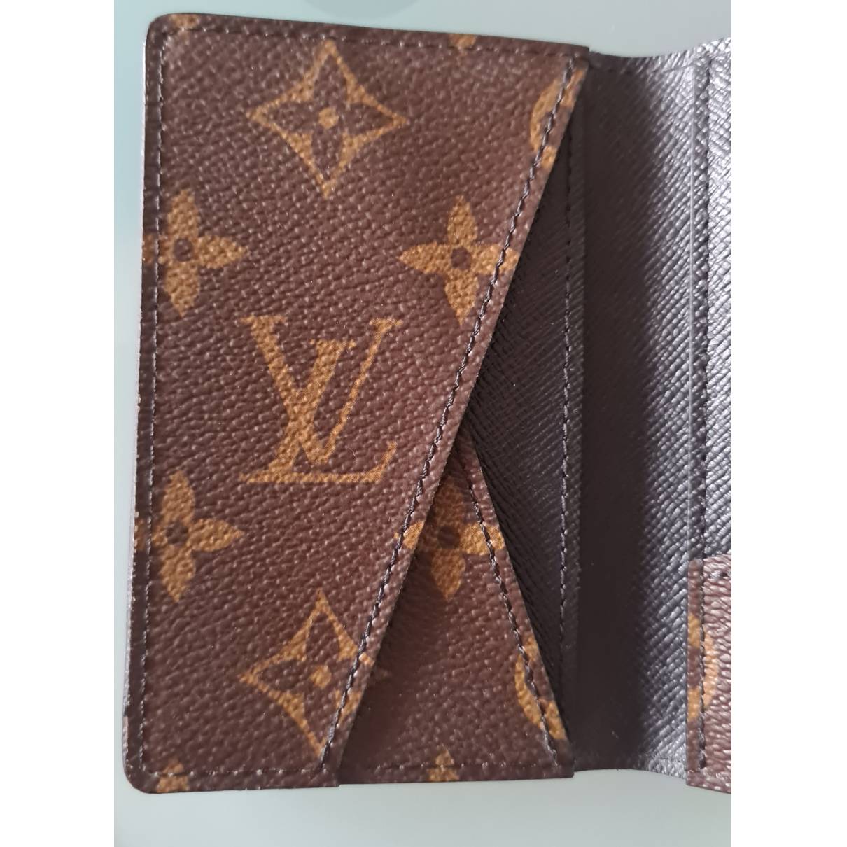 Louis Vuitton Monogram Macassar Pocket Organizer, Brown