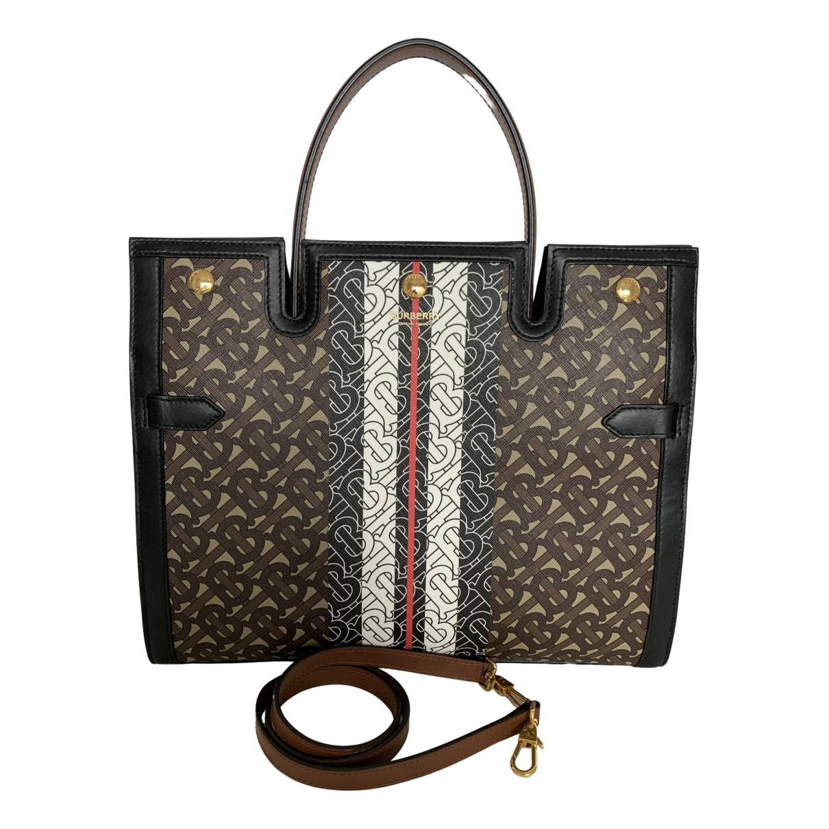 Tb bag cloth handbag Burberry Brown in Cloth - 33294032