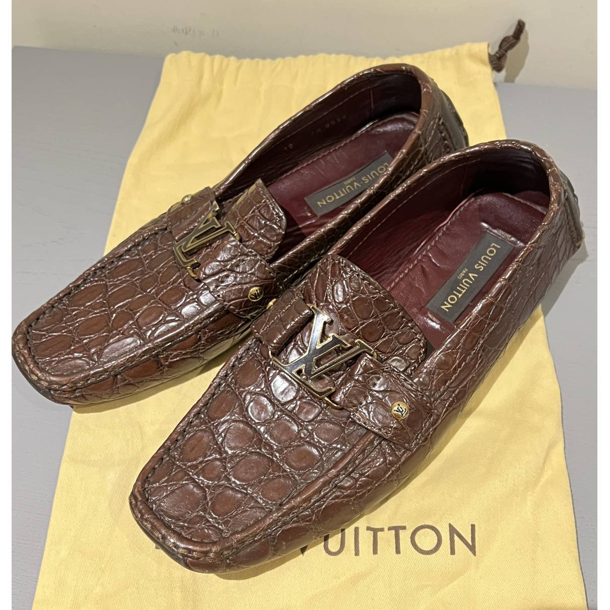 Monte carlo crocodile flats Louis Vuitton Brown size 10 US in Crocodile -