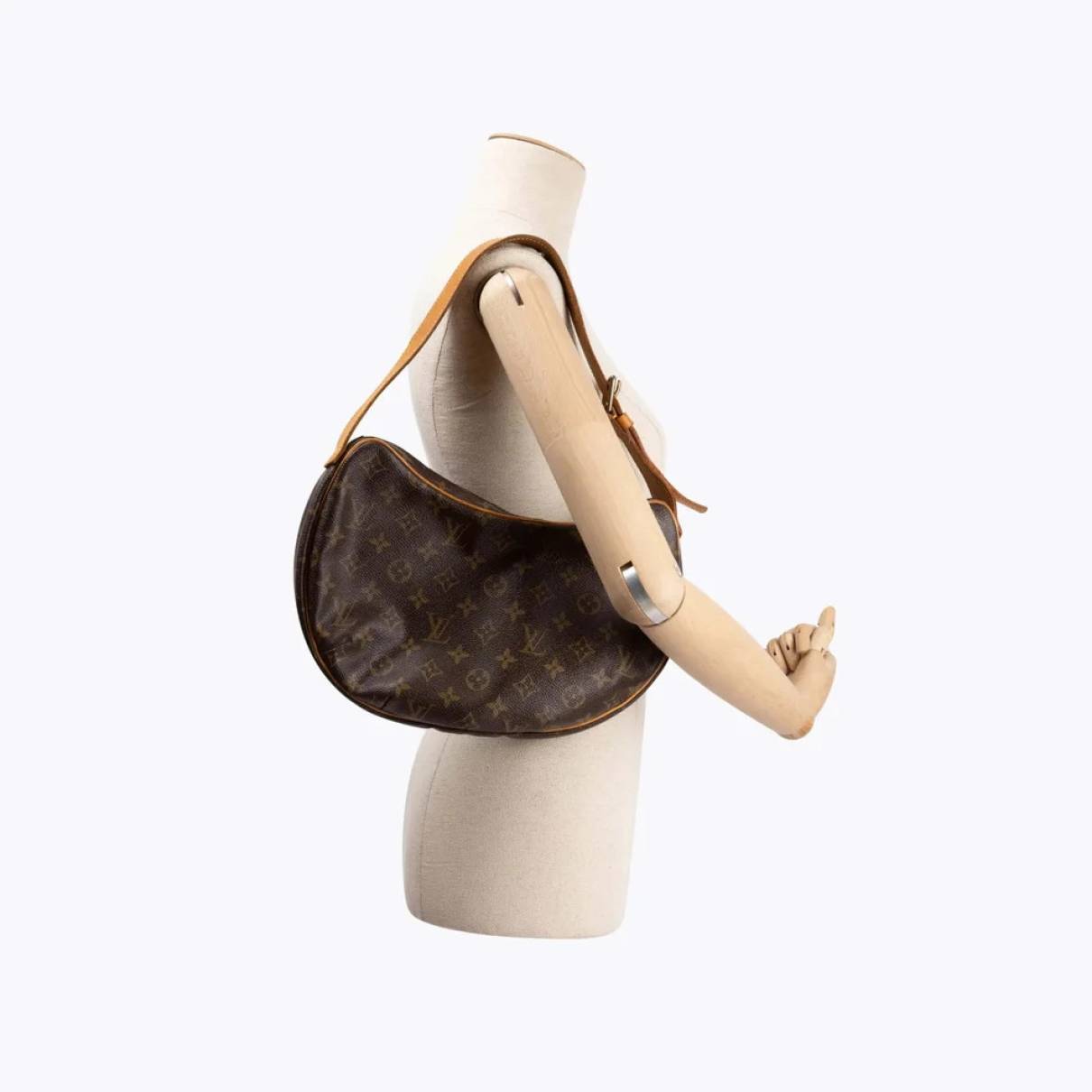 Louis Vuitton - Authenticated Croissant Handbag - Cloth Brown Plain For Woman, Very Good condition