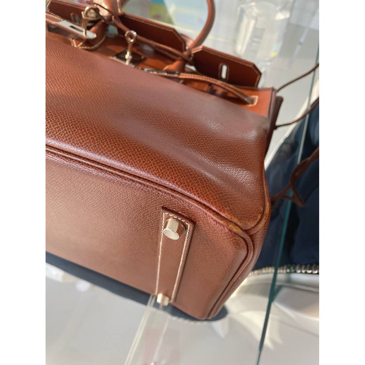 Birkin 35 leather handbag Hermès Brown in Leather - 19984204