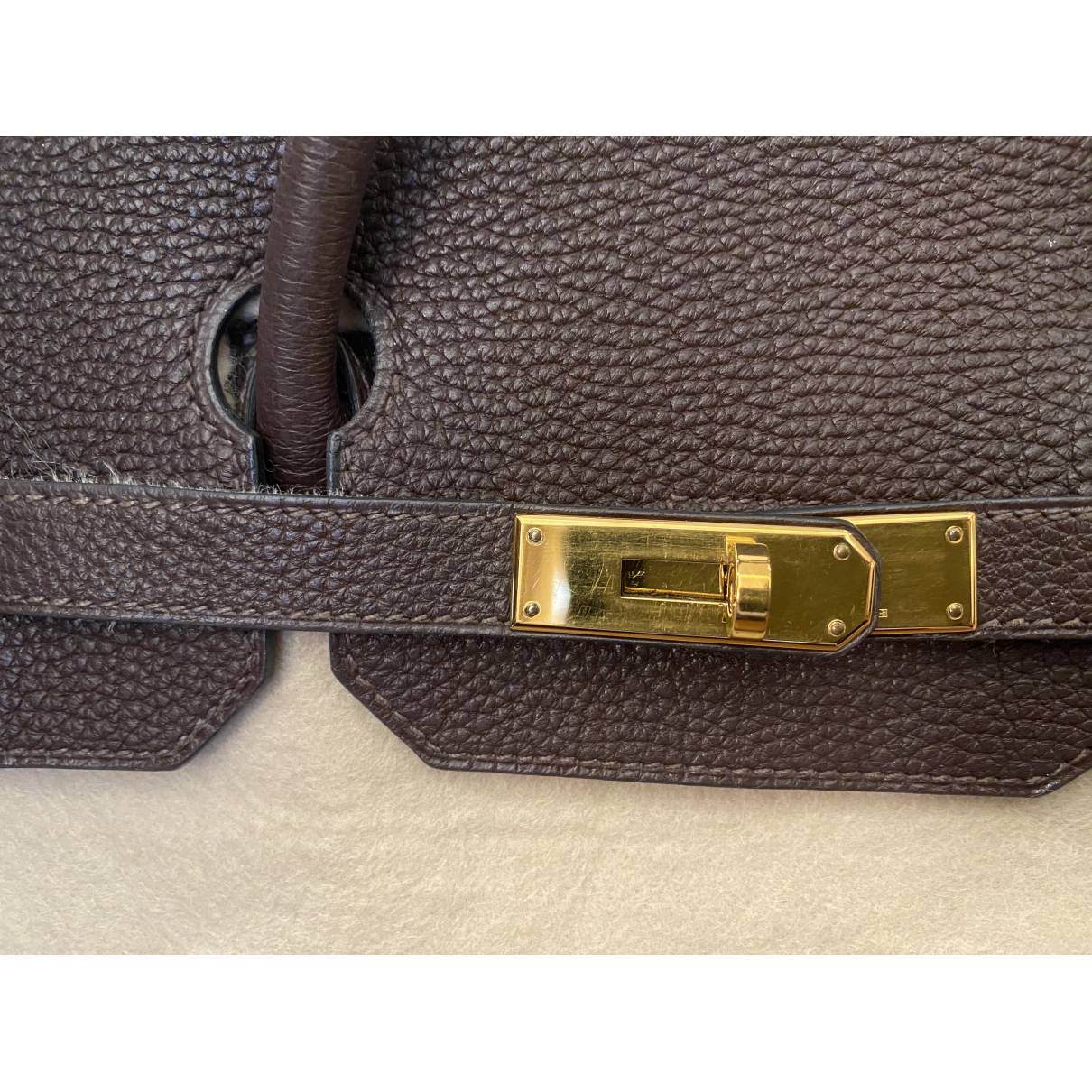 Hermes Birkin 25 Bag Chocolat Gold Hardware Togo Leather