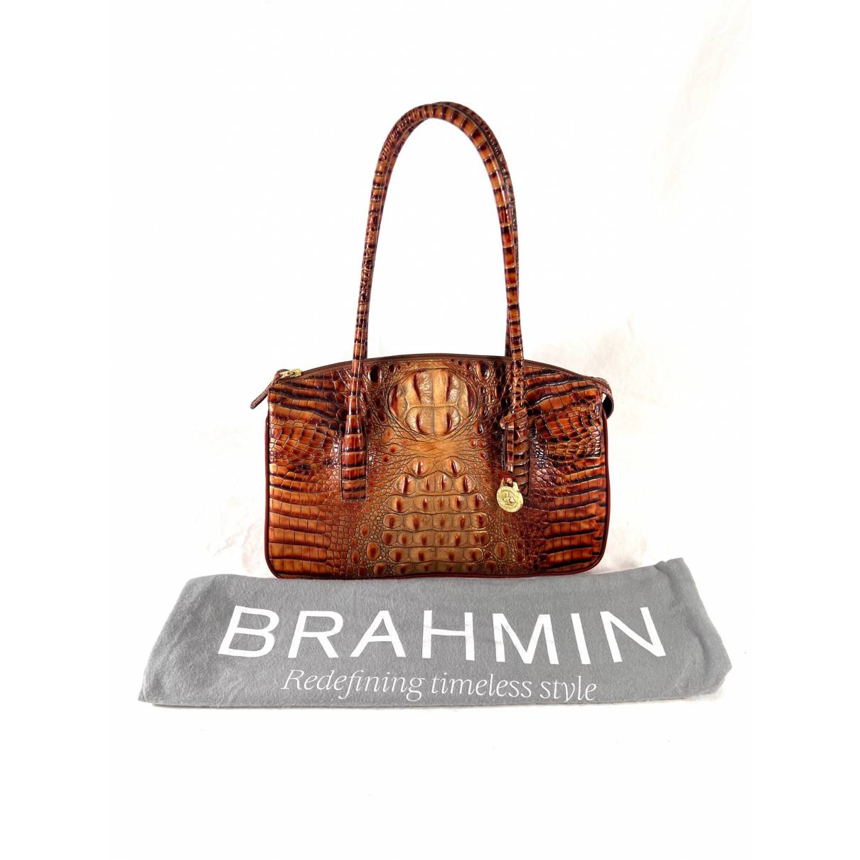 Leather satchel Brahmin Orange in Leather - 38084965