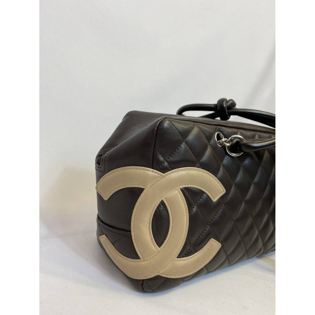 Chanel - Authenticated Cambon Large Rectangle Handbag - Leather Brown Plain for Women, Very Good Condition