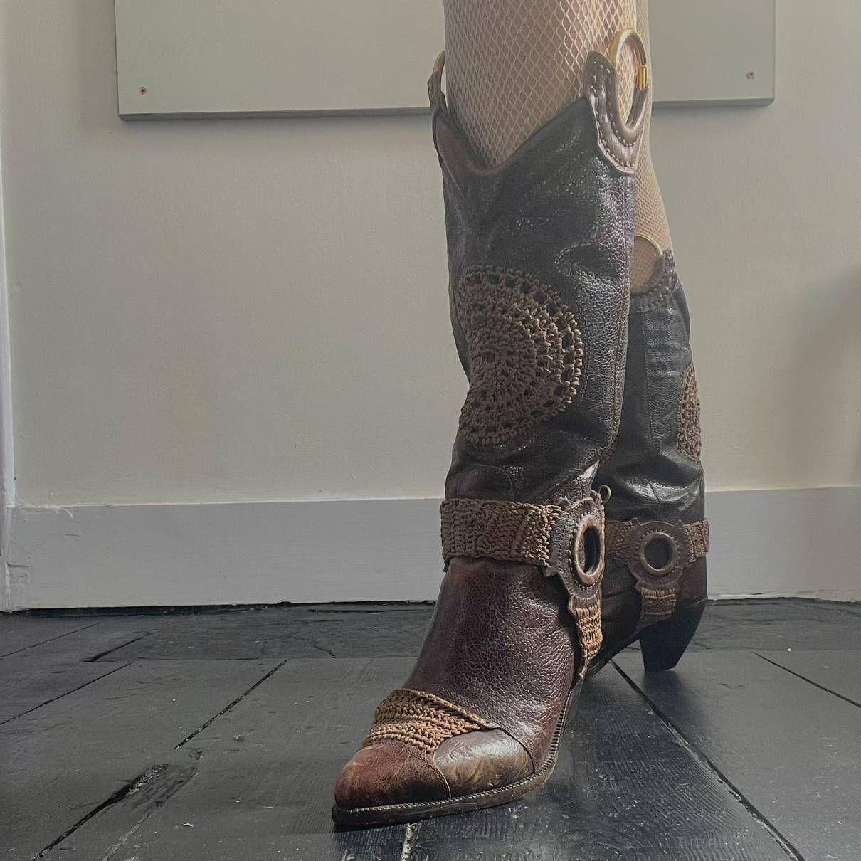Leather western boots EL VAQUERO