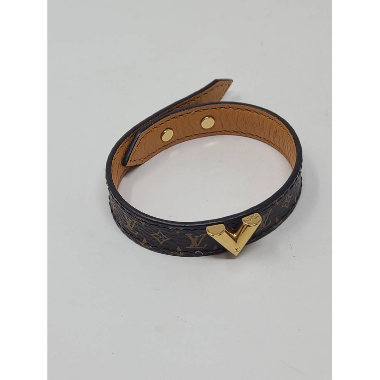 Monogram leather bracelet Louis Vuitton Brown in Leather - 29267538