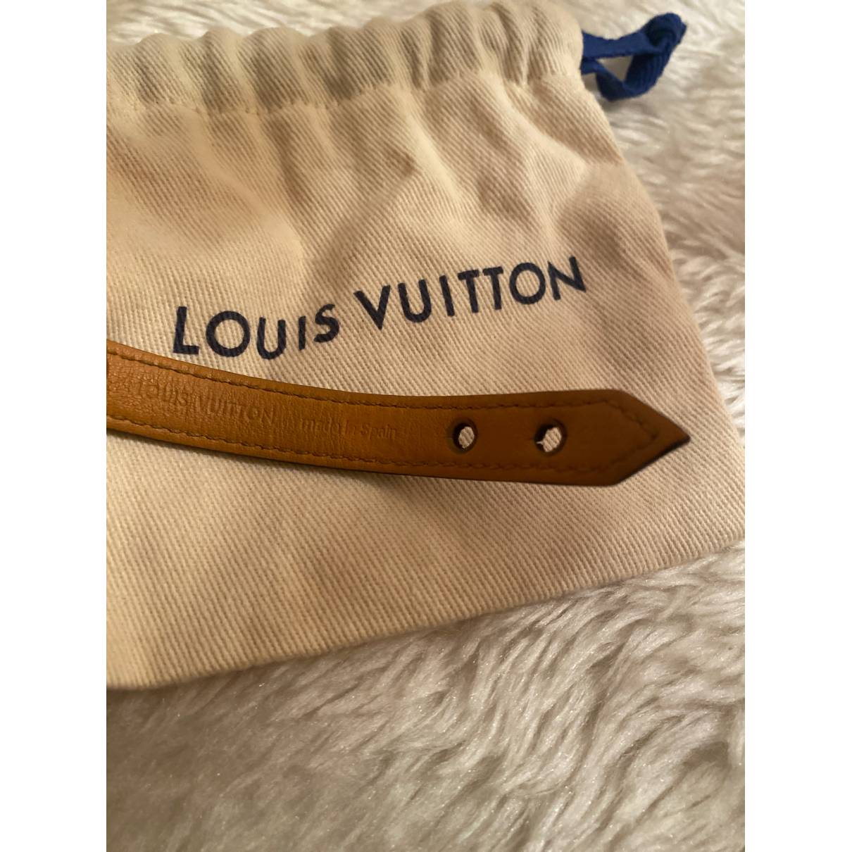 Louis Vuitton, Jewelry, Authentic Louis Vuitton Brown Monogram Canvas  Leather Essential V Bracelet 7