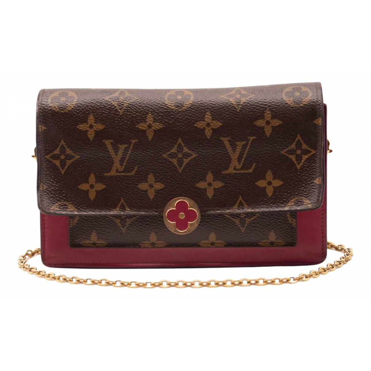 Flore chain leather handbag Louis Vuitton Brown in Leather - 28491724