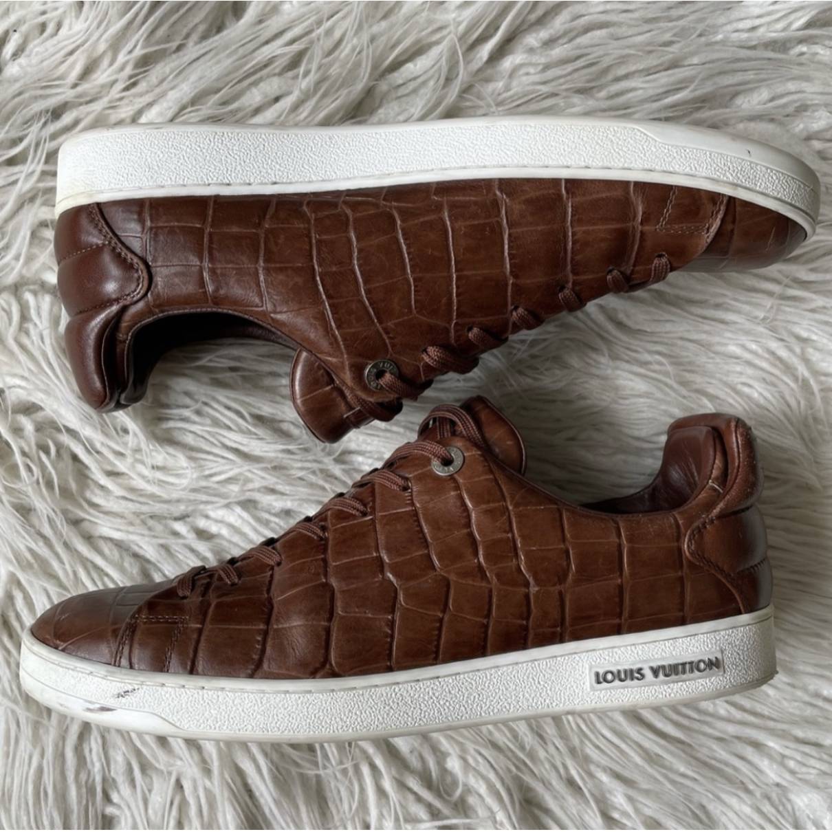 Louis Vuitton - Authenticated FRONTROW Trainer - Leather Brown Crocodile for Men, Very Good Condition