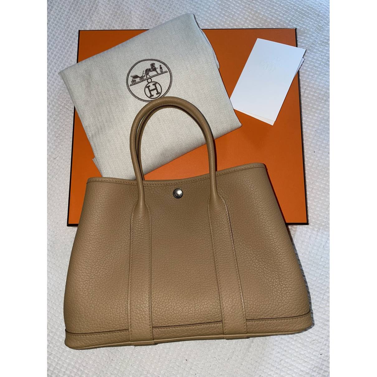 Garden party leather tote Hermès Brown in Leather - 36264296