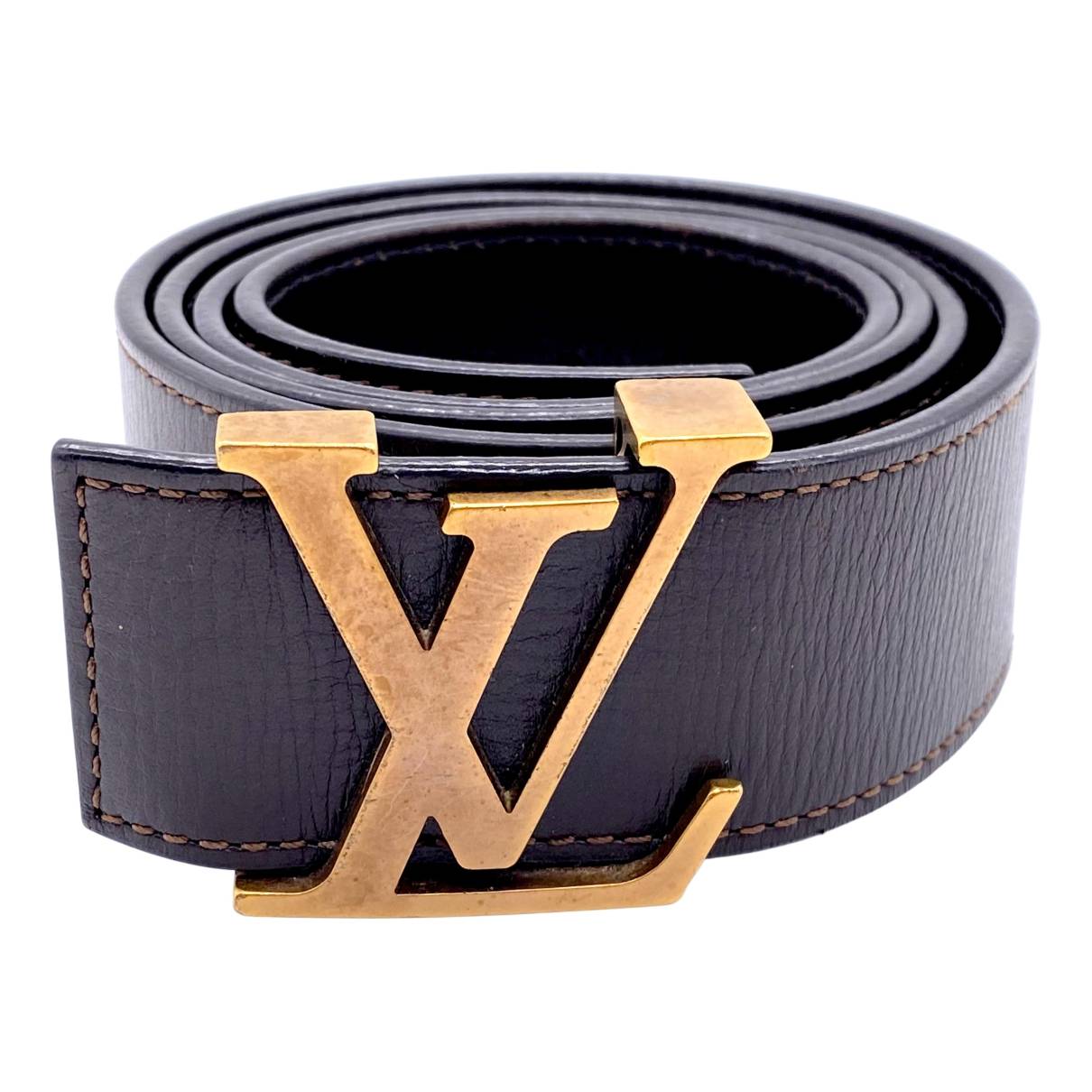 Initiales leather belt Louis Vuitton Brown size 95 cm in Leather - 30241063