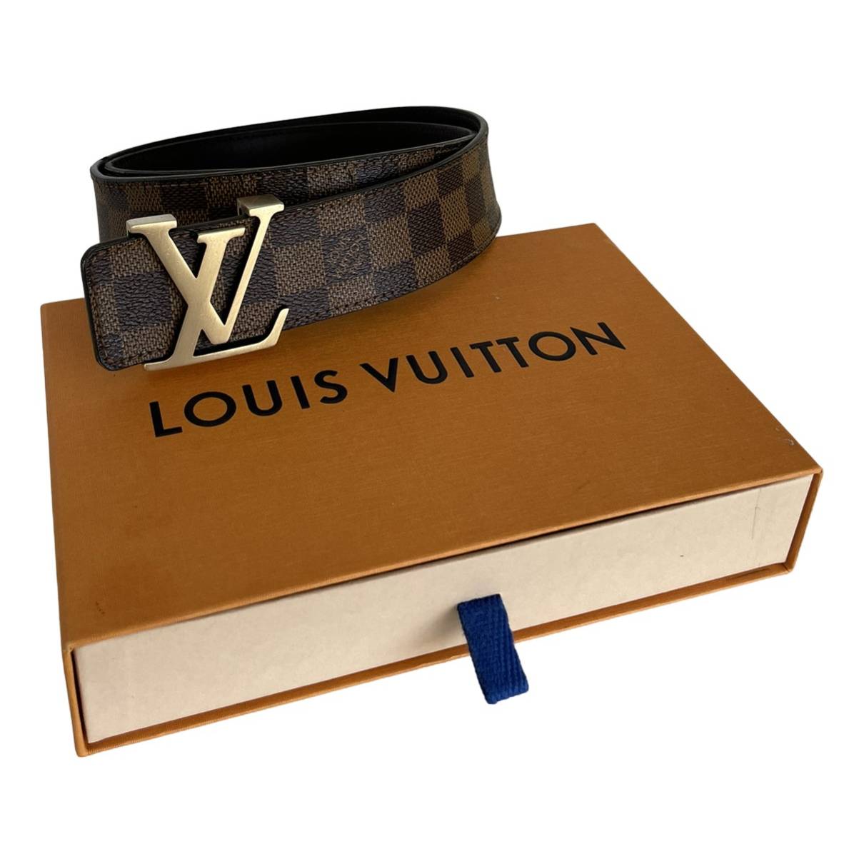 Initiales leather belt Louis Vuitton Brown size 85 cm in Leather - 32397506