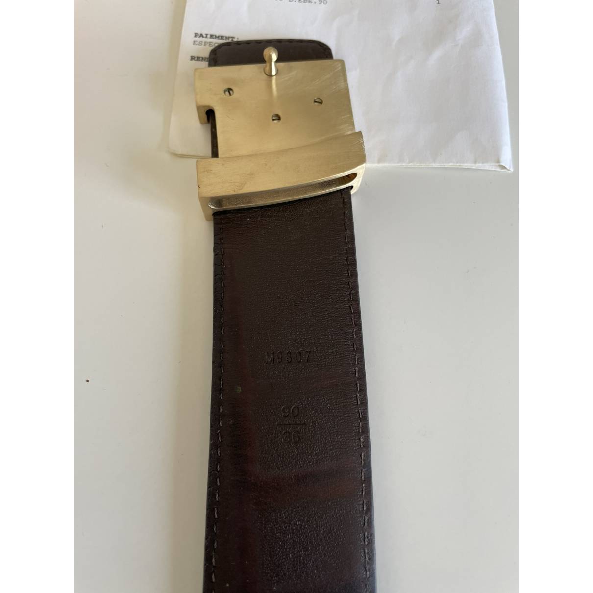 Initiales leather belt Louis Vuitton Brown size 85 cm in Leather - 34735857