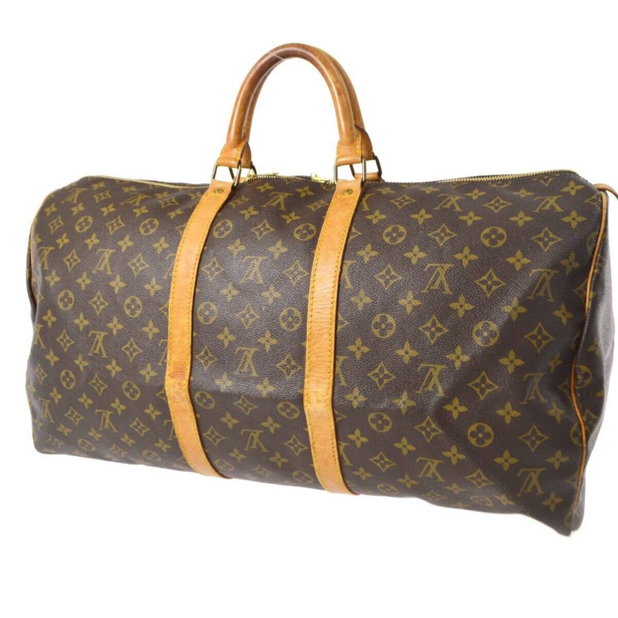 Keepall leather travel bag Louis Vuitton Brown in Leather - 33840396