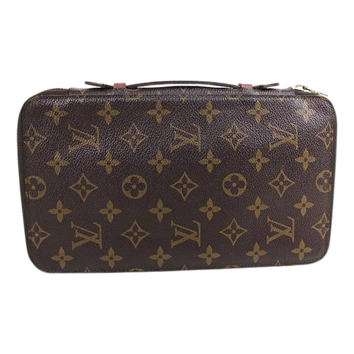 Louis Vuitton - Authenticated Clutch Bag - Leather Brown Plain for Women, Good Condition