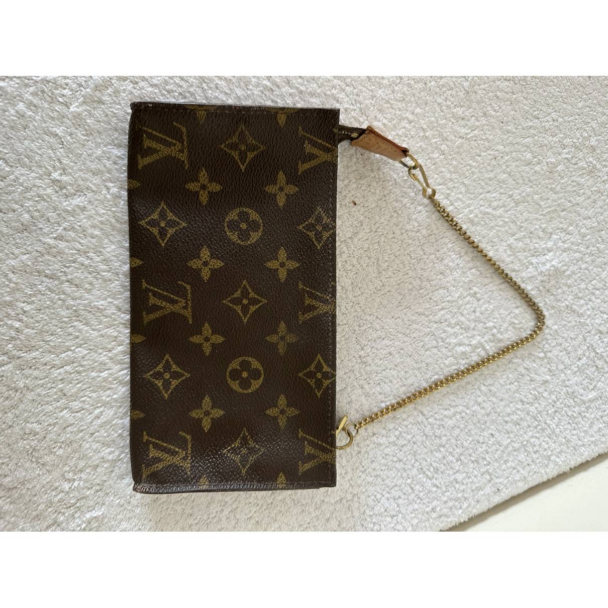 Louis Vuitton - Authenticated Clutch Bag - Leather Brown For Woman, Good condition