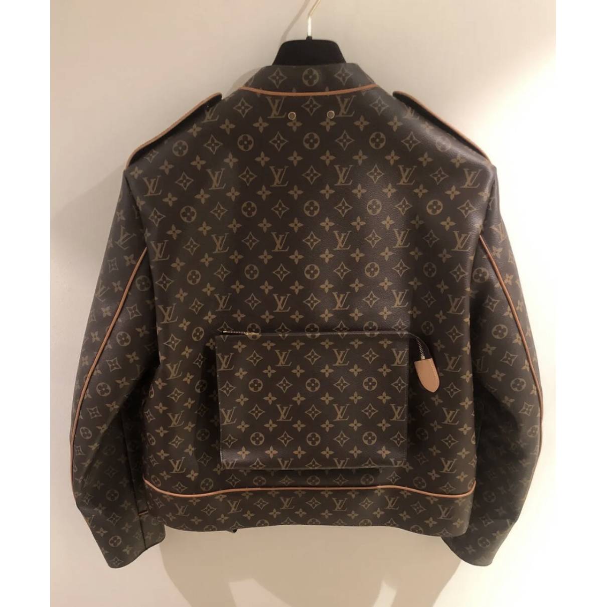Leather jacket Louis Vuitton Brown size 48 FR in Leather - 35344500