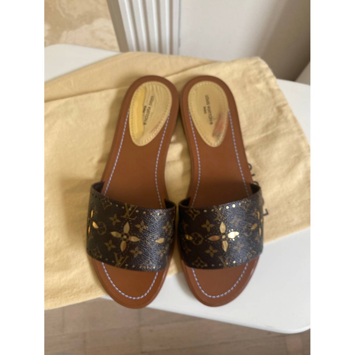 Louis Vuitton - Authenticated Mules - Leather Brown for Women, Good Condition