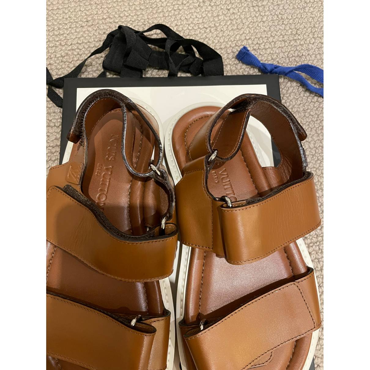 Louis Vuitton - Authenticated Sandal - Leather Brown Plain for Men, Never Worn