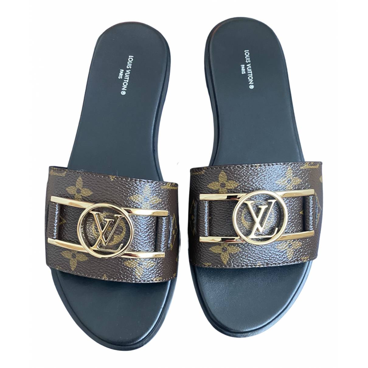LOUIS VUITTON LOUIS VUITTON Sandals shoes leather Brown Used Women logo LV  size 39 1/2 ｜Product Code：2104102058919｜BRAND OFF Online Store