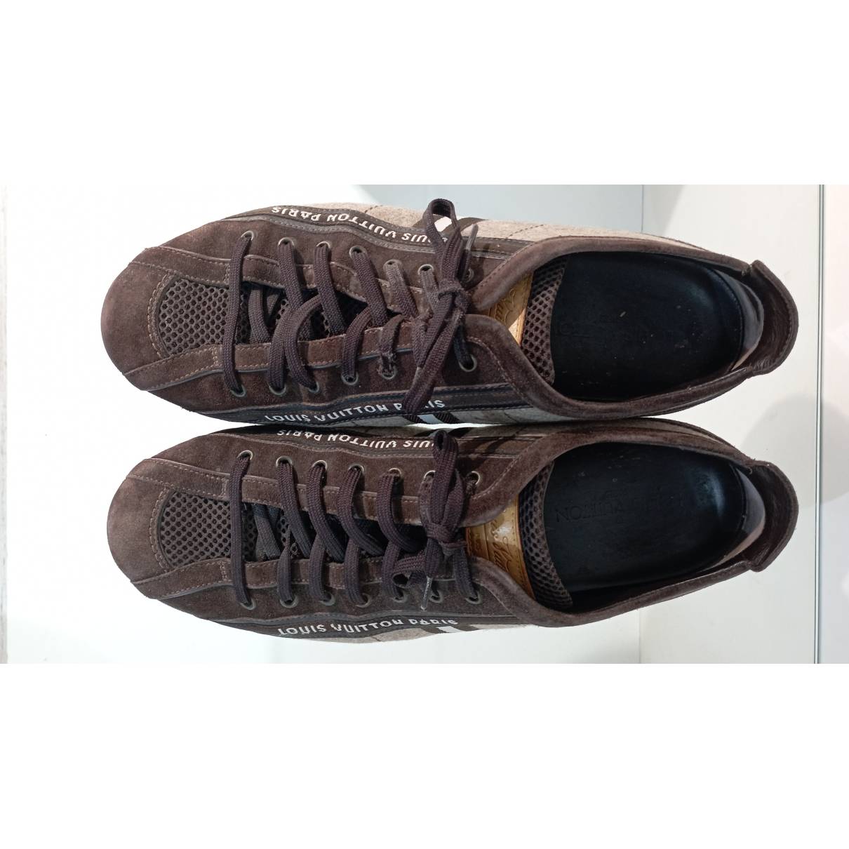 Leather low trainers Louis Vuitton Brown size 10 US in Leather