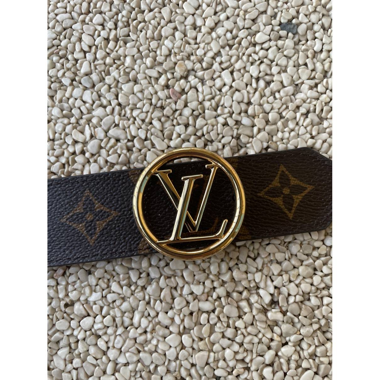 Lv circle leather belt Louis Vuitton Brown size 75 cm in Leather - 26022719