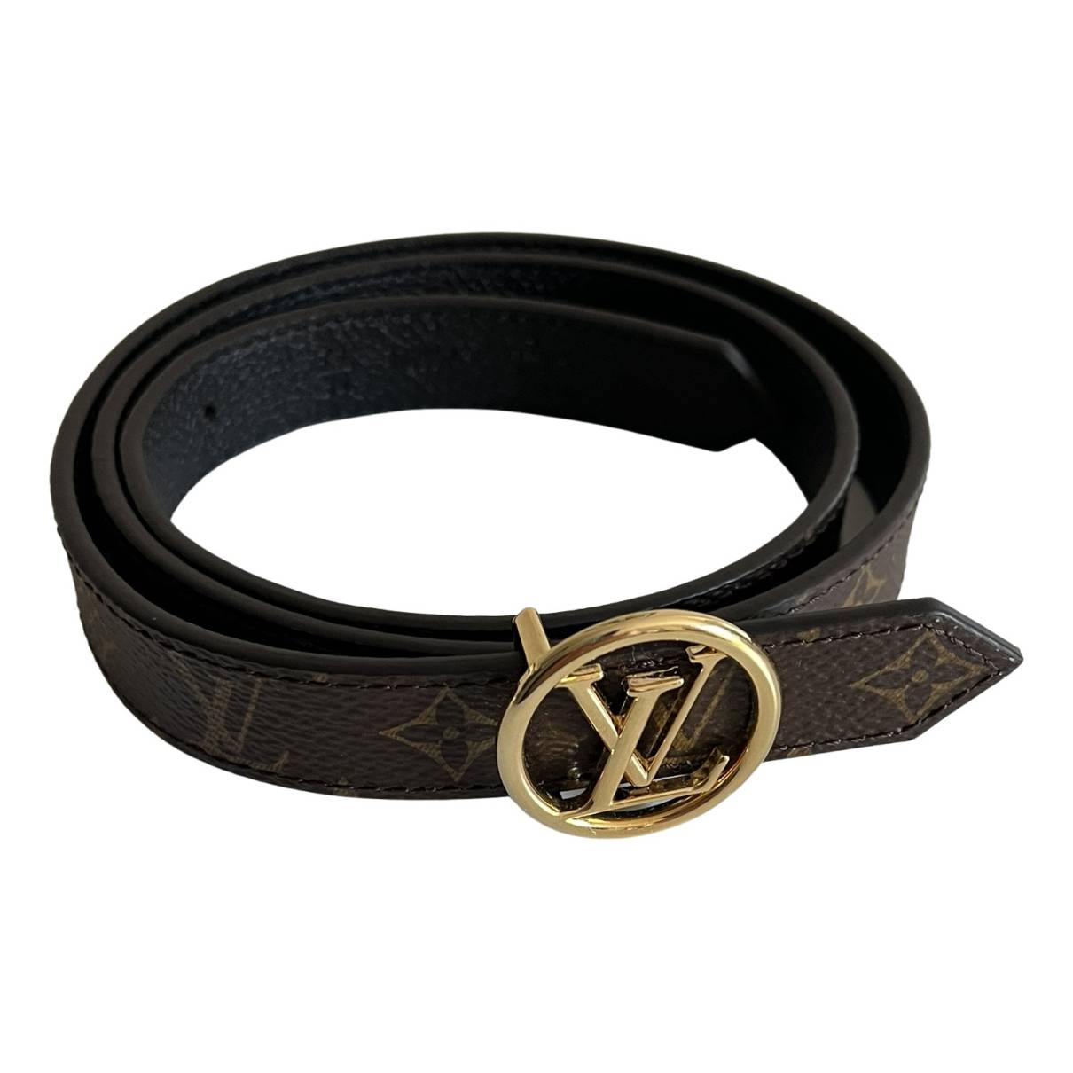 Lv circle leather belt Louis Vuitton Brown size 75 cm in Leather - 31625125