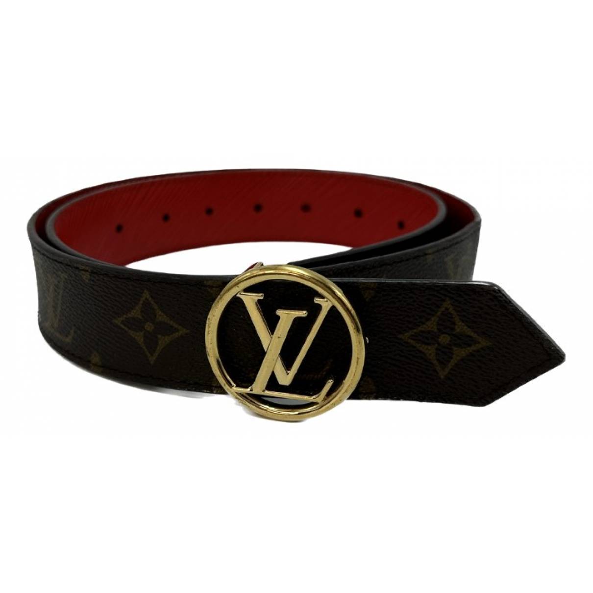 Lv circle leather belt Louis Vuitton Brown size 80 cm in Leather - 33356442