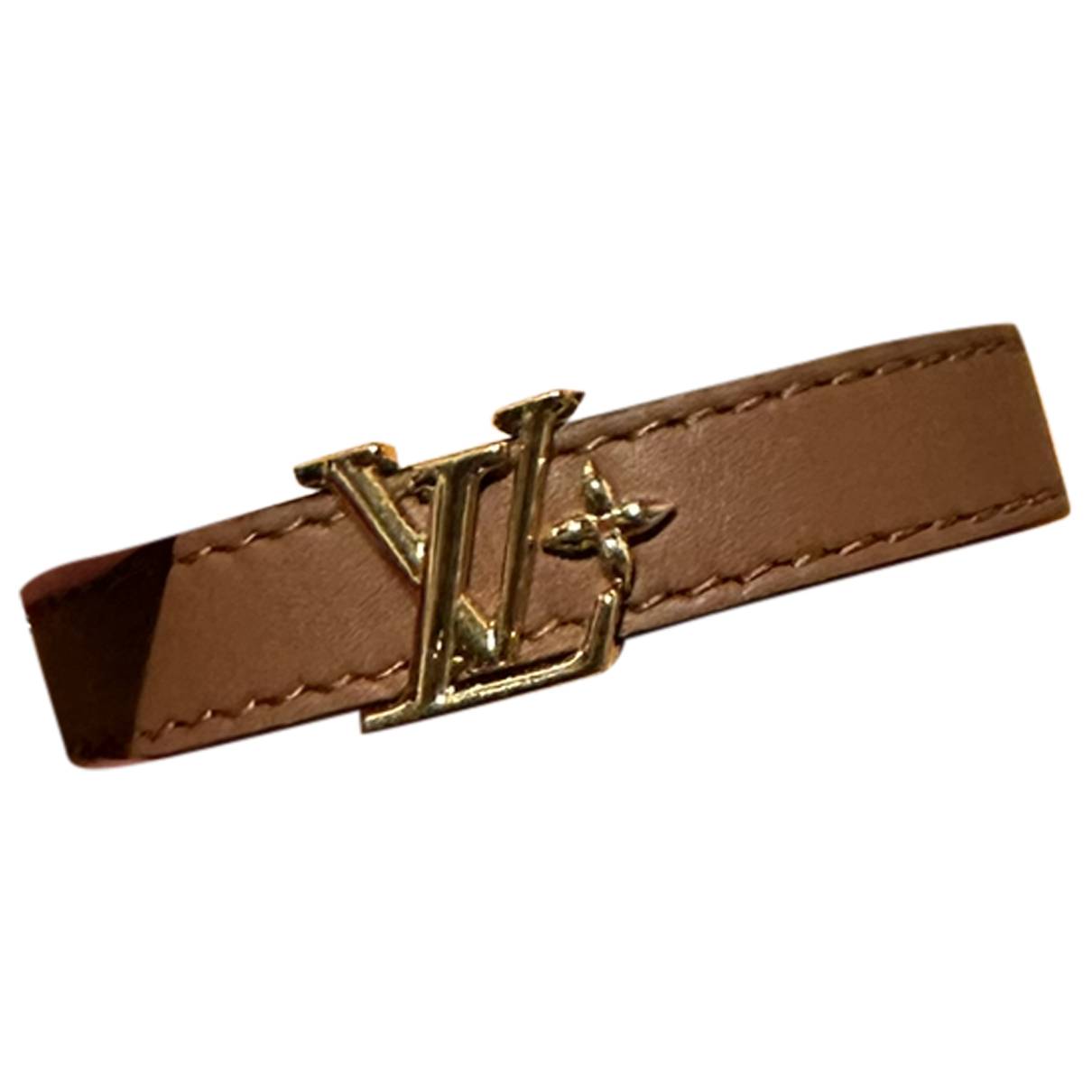 Lv confidential leather bracelet Louis Vuitton Brown in Leather - 37626391
